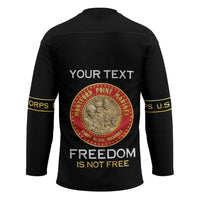 Personalized Proud to Honor Montford Point Marines Hockey Jersey Freedom Is Not Free - Black - Wonder Print Shop