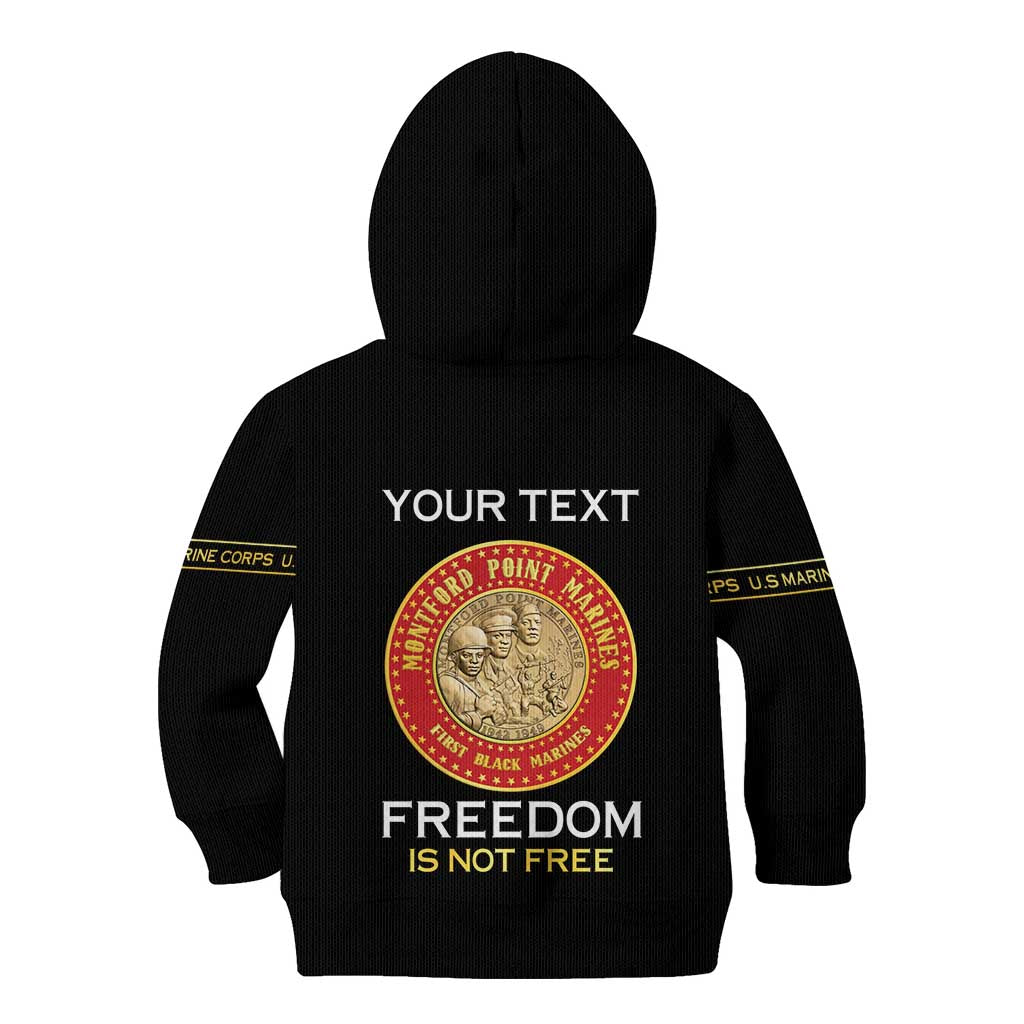 Personalized Proud to Honor Montford Point Marines Kid Hoodie Freedom Is Not Free - Black - Wonder Print Shop