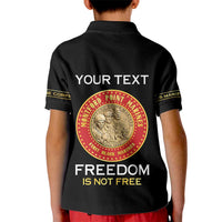 Personalized Proud to Honor Montford Point Marines Kid Polo Shirt Freedom Is Not Free - Black - Wonder Print Shop