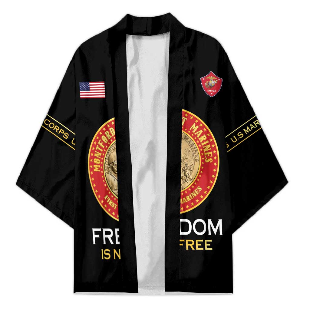 Personalized Proud to Honor Montford Point Marines Kimono Freedom Is Not Free - Black - Wonder Print Shop