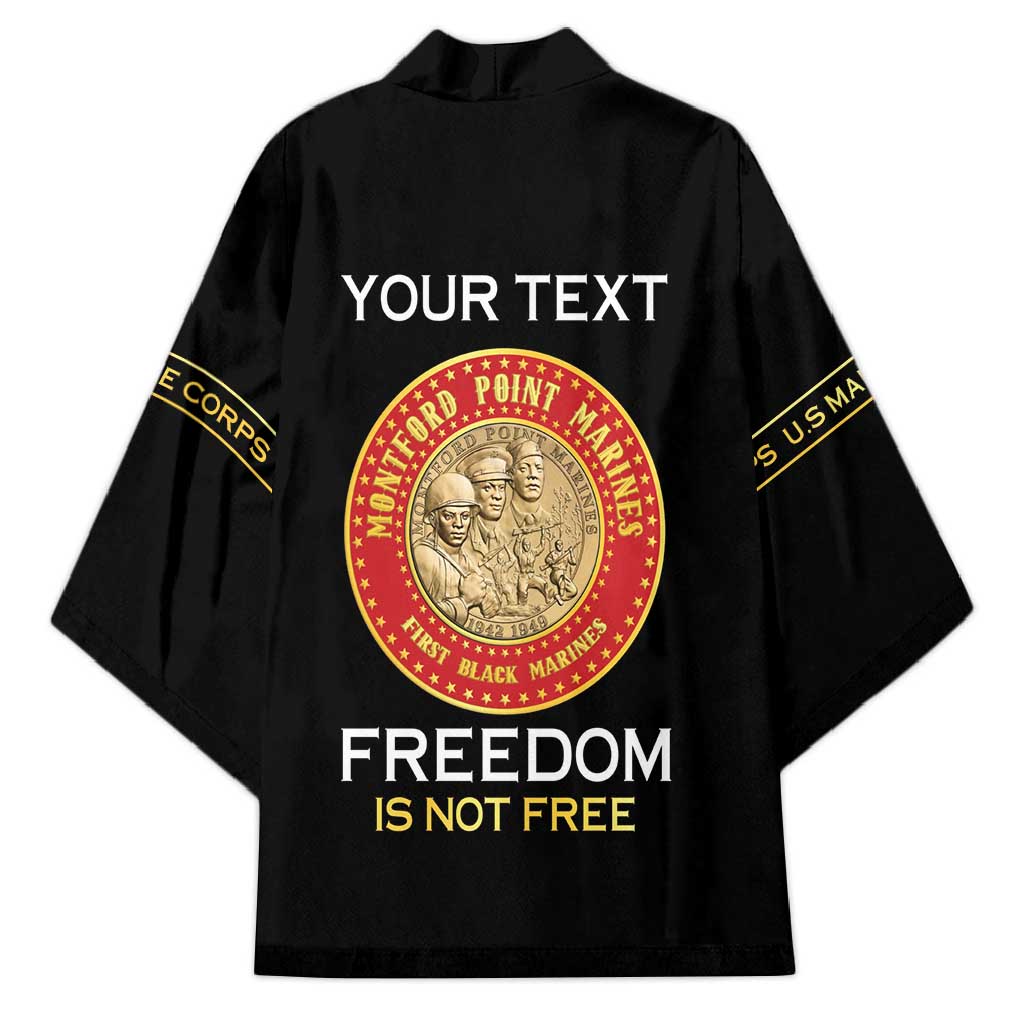 Personalized Proud to Honor Montford Point Marines Kimono Freedom Is Not Free - Black - Wonder Print Shop