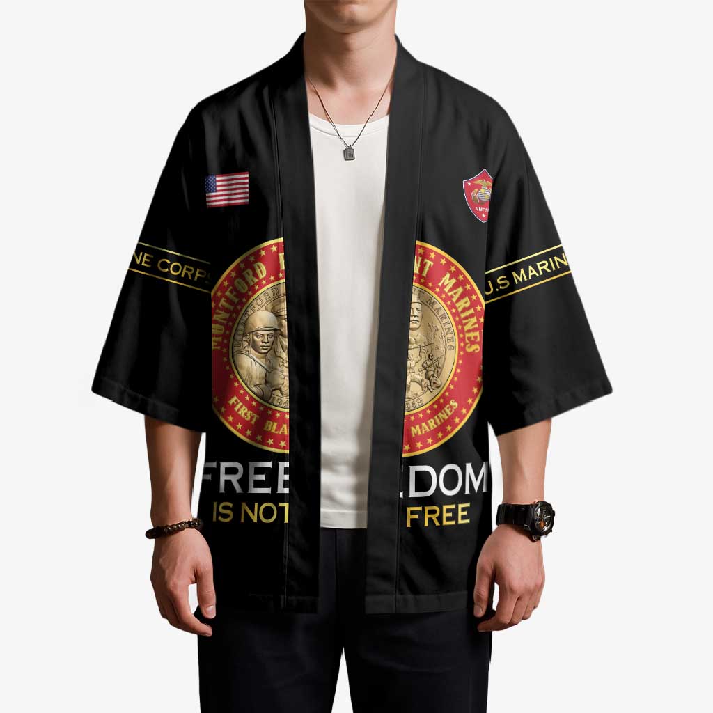 Personalized Proud to Honor Montford Point Marines Kimono Freedom Is Not Free - Black - Wonder Print Shop