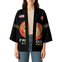 Personalized Proud to Honor Montford Point Marines Kimono Freedom Is Not Free - Black - Wonder Print Shop
