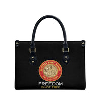 Proud to Honor Montford Point Marines Leather Bag Freedom Is Not Free - Black - Wonder Print Shop
