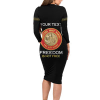 Personalized Proud to Honor Montford Point Marines Long Sleeve Bodycon Dress Freedom Is Not Free - Black - Wonder Print Shop
