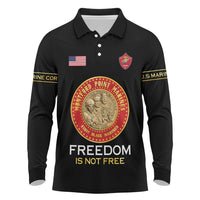 Personalized Proud to Honor Montford Point Marines Long Sleeve Polo Shirt Freedom Is Not Free - Black - Wonder Print Shop