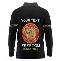 Personalized Proud to Honor Montford Point Marines Long Sleeve Polo Shirt Freedom Is Not Free - Black - Wonder Print Shop