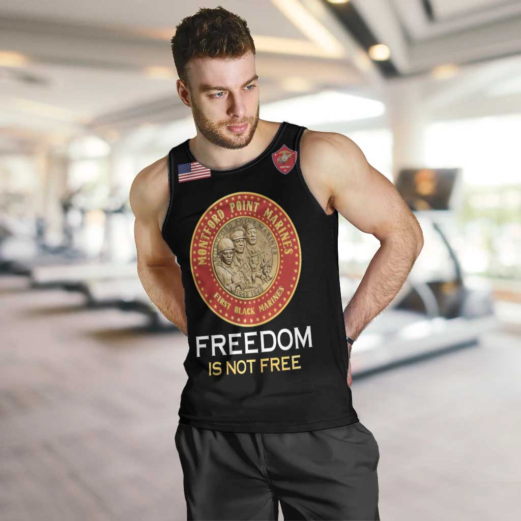 Personalized Proud to Honor Montford Point Marines Men Tank Top Freedom Is Not Free - Black - Wonder Print Shop