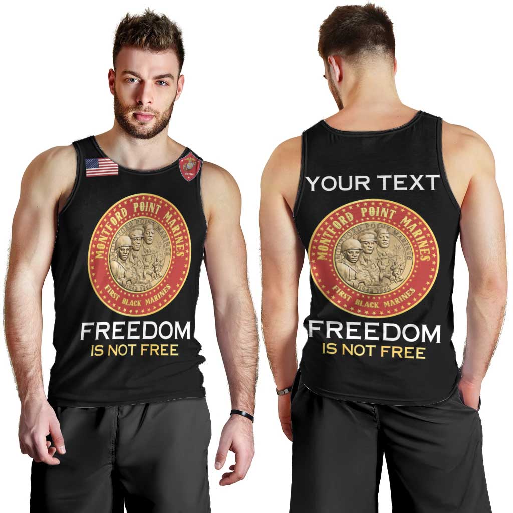 Personalized Proud to Honor Montford Point Marines Men Tank Top Freedom Is Not Free - Black - Wonder Print Shop