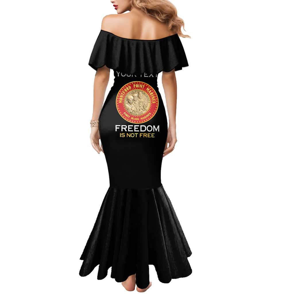 Personalized Proud to Honor Montford Point Marines Mermaid Dress Freedom Is Not Free - Black - Wonder Print Shop
