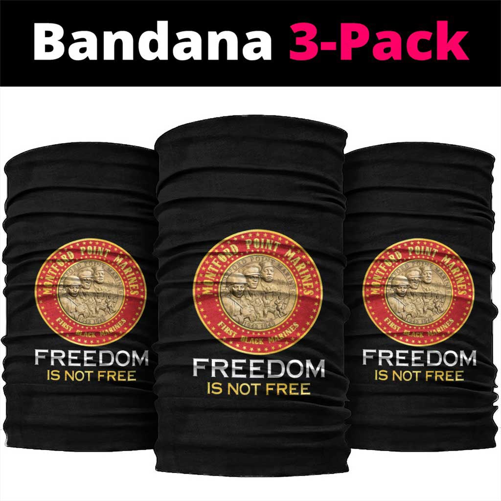 Proud to Honor Montford Point Marines Neck Gaiter Freedom Is Not Free - Black - Wonder Print Shop