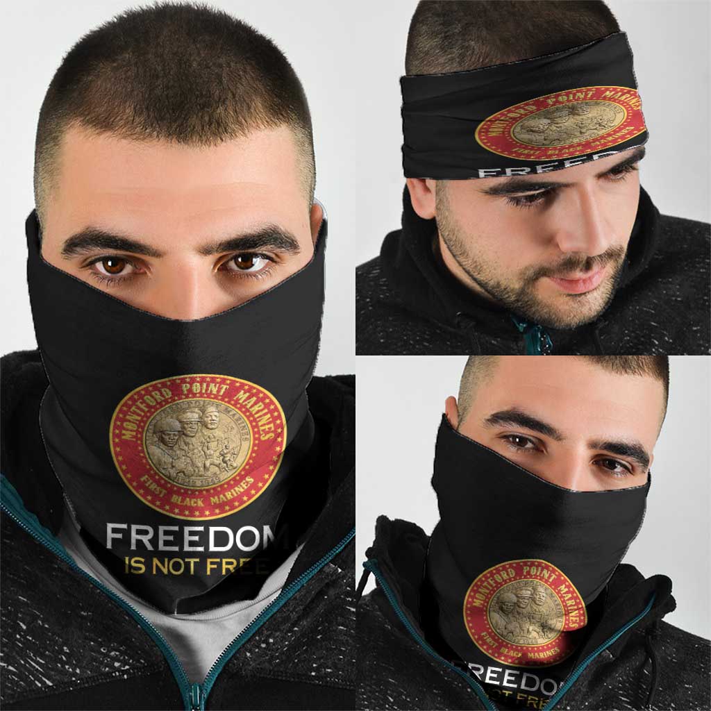 Proud to Honor Montford Point Marines Neck Gaiter Freedom Is Not Free - Black - Wonder Print Shop