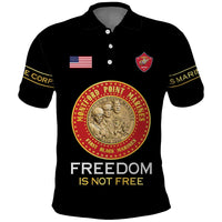 Personalized Proud to Honor Montford Point Marines Polo Shirt Freedom Is Not Free - Black - Wonder Print Shop
