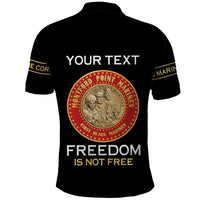 Personalized Proud to Honor Montford Point Marines Polo Shirt Freedom Is Not Free - Black - Wonder Print Shop