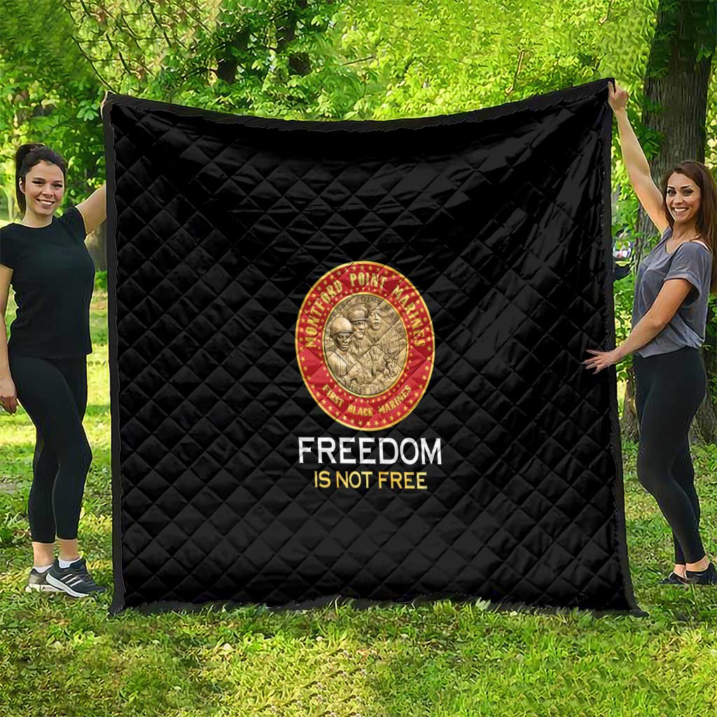 Proud to Honor Montford Point Marines Quilt Freedom Is Not Free - Black - Wonder Print Shop