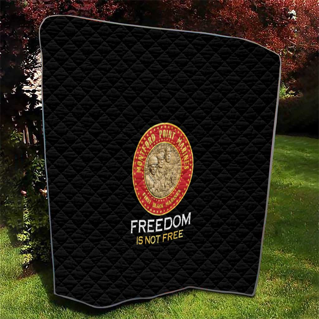 Proud to Honor Montford Point Marines Quilt Freedom Is Not Free - Black - Wonder Print Shop