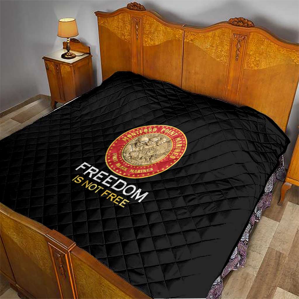 Proud to Honor Montford Point Marines Quilt Freedom Is Not Free - Black - Wonder Print Shop
