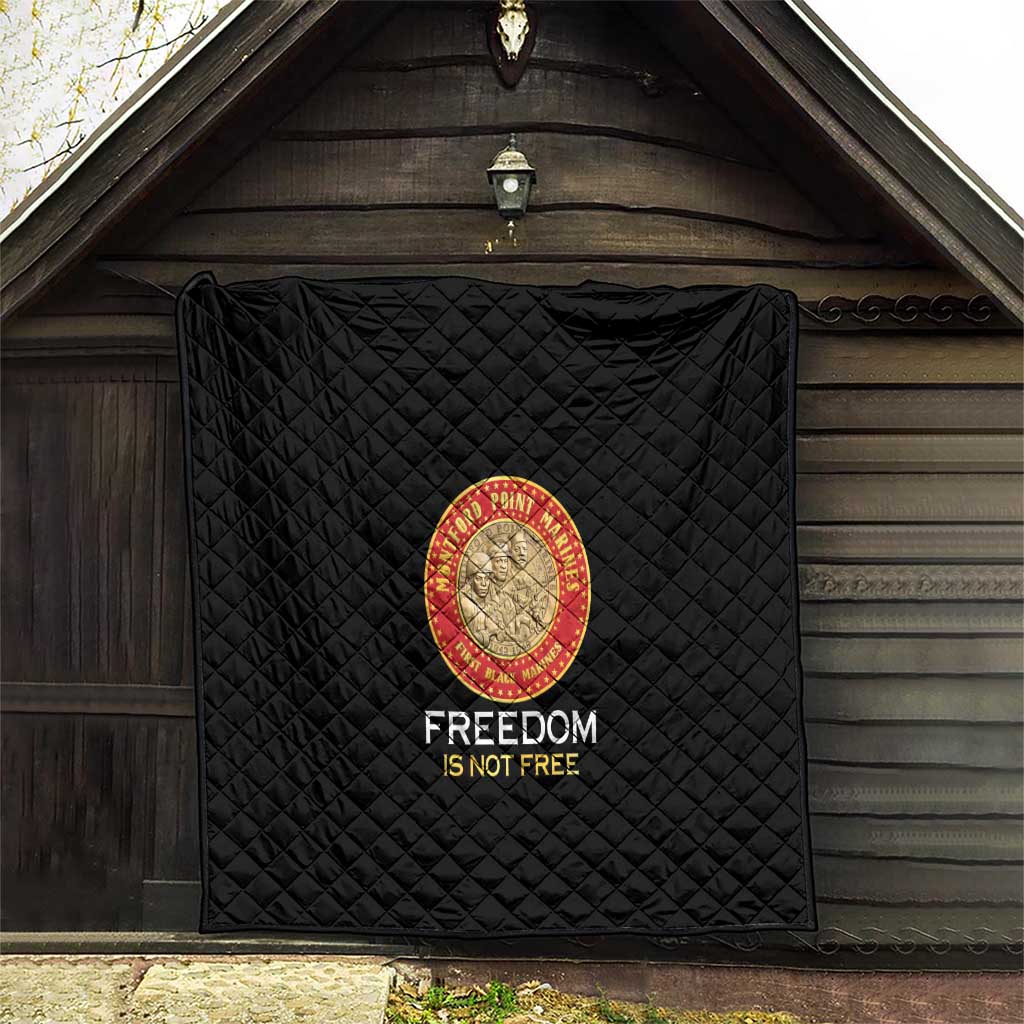 Proud to Honor Montford Point Marines Quilt Freedom Is Not Free - Black - Wonder Print Shop