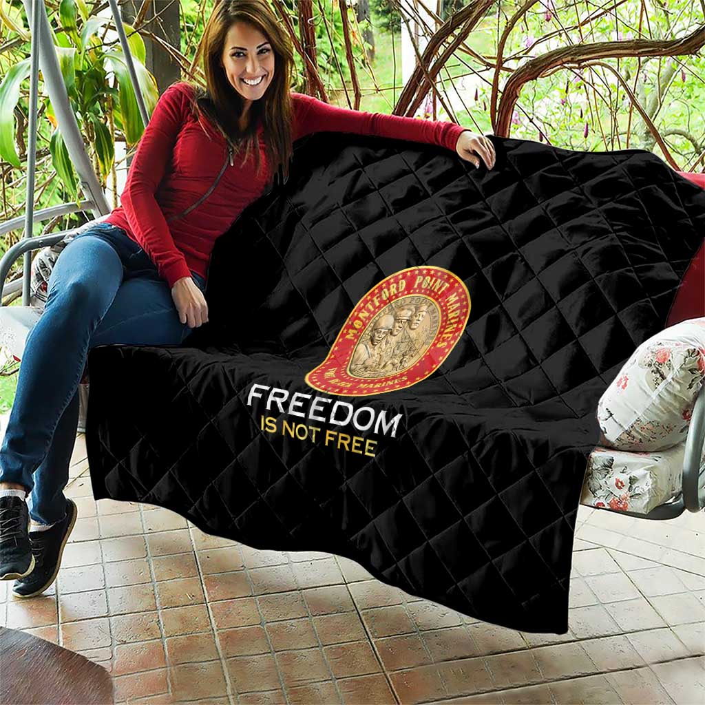 Proud to Honor Montford Point Marines Quilt Freedom Is Not Free - Black - Wonder Print Shop