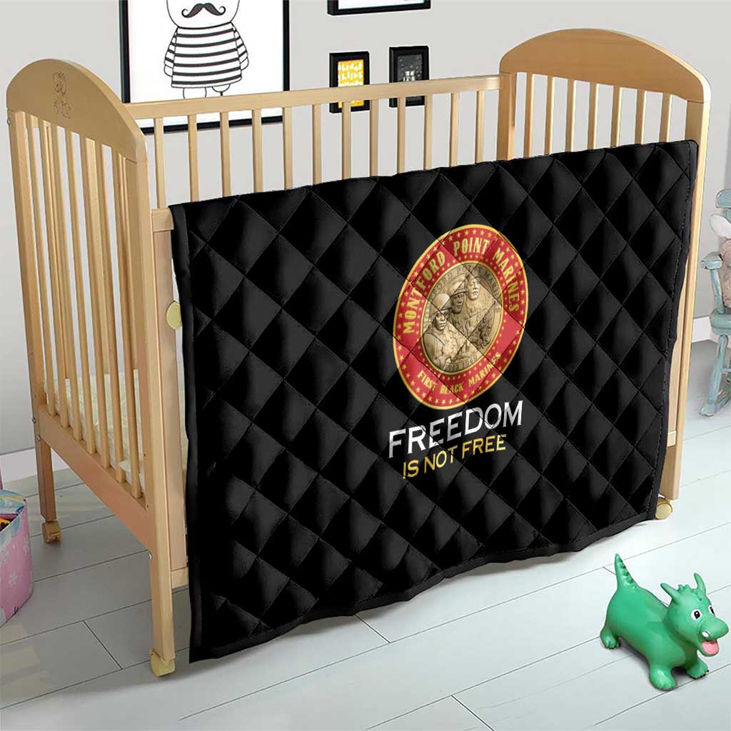 Proud to Honor Montford Point Marines Quilt Freedom Is Not Free - Black - Wonder Print Shop