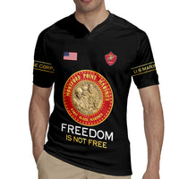 Personalized Proud to Honor Montford Point Marines Rugby Jersey Freedom Is Not Free - Black - Wonder Print Shop