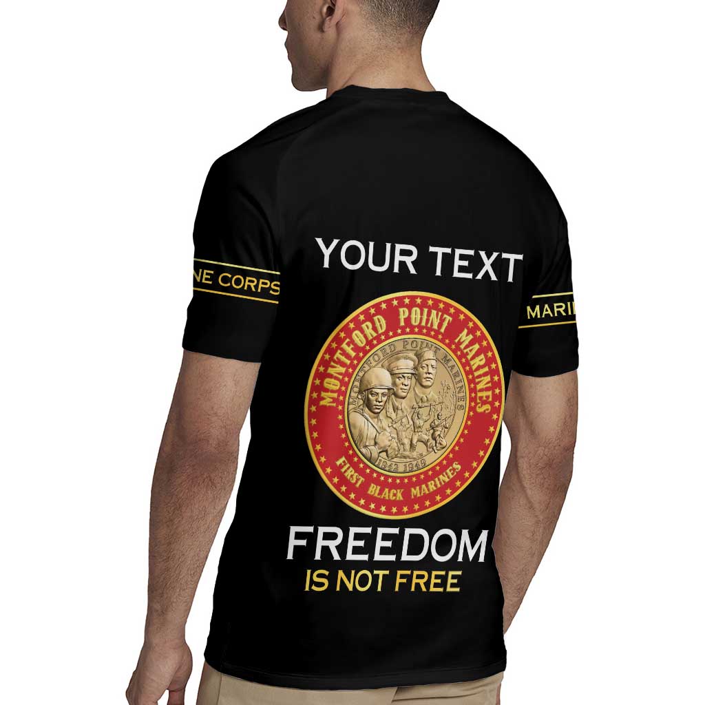 Personalized Proud to Honor Montford Point Marines Rugby Jersey Freedom Is Not Free - Black - Wonder Print Shop