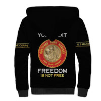 Personalized Proud to Honor Montford Point Marines Sherpa Hoodie Freedom Is Not Free - Black - Wonder Print Shop