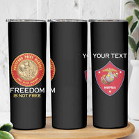 Personalized Proud to Honor Montford Point Marines Skinny Tumbler Freedom Is Not Free - Black - Wonder Print Shop