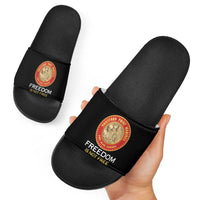 Proud to Honor Montford Point Marines Slide Sandals Freedom Is Not Free - Black - Wonder Print Shop