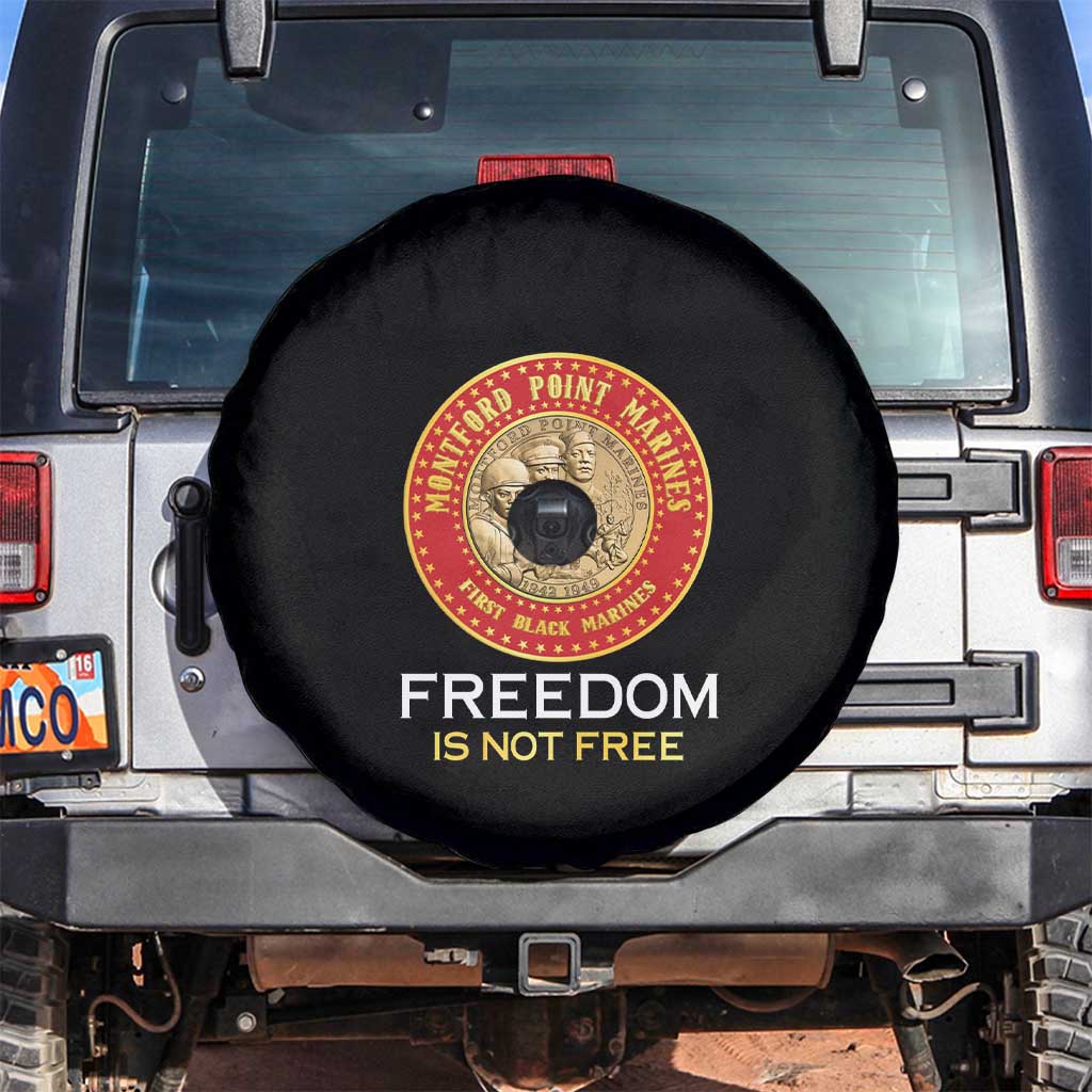 Proud to Honor Montford Point Marines Spare Tire Cover Freedom Is Not Free - Black - Wonder Print Shop