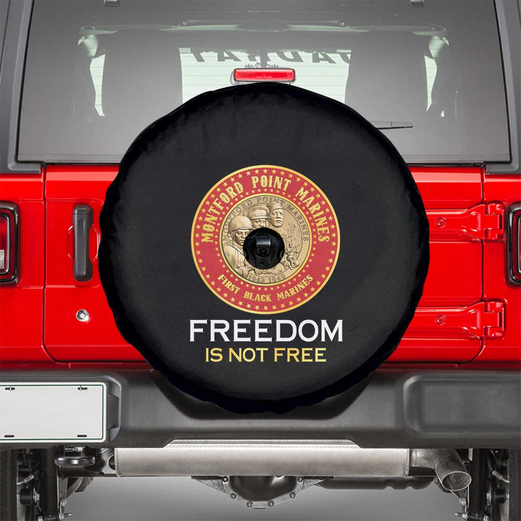 Proud to Honor Montford Point Marines Spare Tire Cover Freedom Is Not Free - Black - Wonder Print Shop