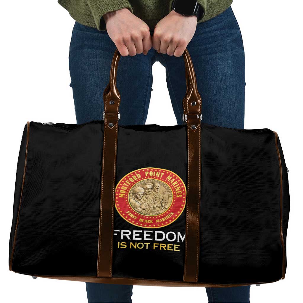 Proud to Honor Montford Point Marines Travel Bag Freedom Is Not Free - Black - Wonder Print Shop