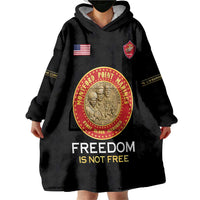 Personalized Proud to Honor Montford Point Marines Wearable Blanket Hoodie Freedom Is Not Free - Black - Wonder Print Shop
