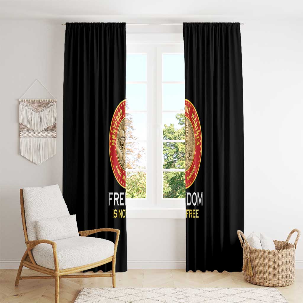 Proud to Honor Montford Point Marines Window Curtain Freedom Is Not Free - Black - Wonder Print Shop