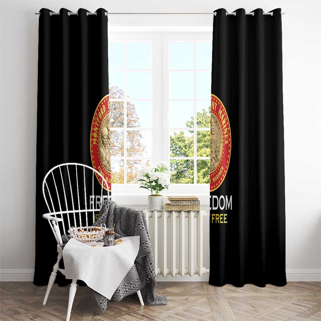 Proud to Honor Montford Point Marines Window Curtain Freedom Is Not Free - Black - Wonder Print Shop