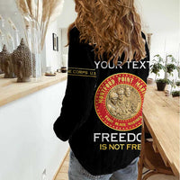 Personalized Proud to Honor Montford Point Marines Women Casual Shirt Freedom Is Not Free - Black - Wonder Print Shop