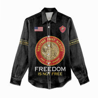 Personalized Proud to Honor Montford Point Marines Women Casual Shirt Freedom Is Not Free - Black - Wonder Print Shop