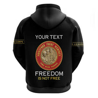 Personalized Proud to Honor Montford Point Marines Zip Hoodie Freedom Is Not Free - Black - Wonder Print Shop