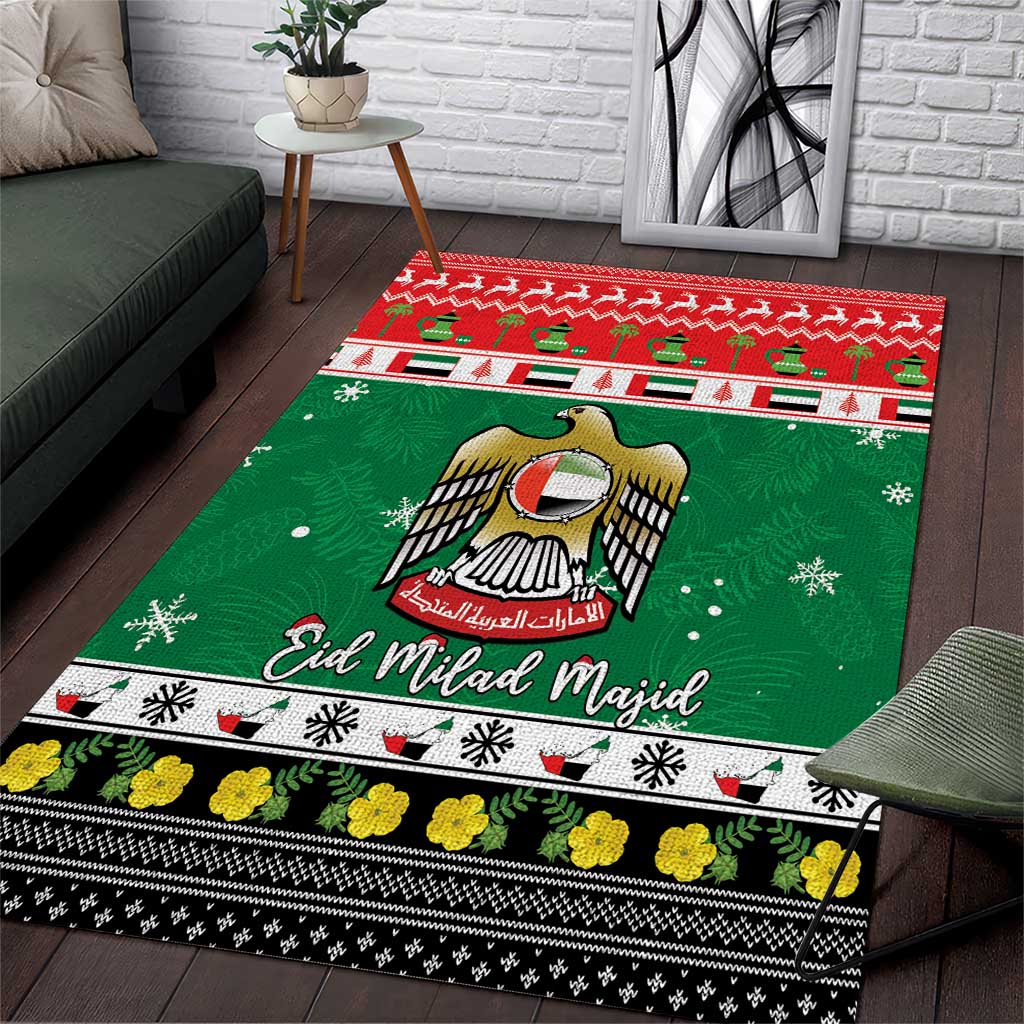 United Arab Emirates Christmas Area Rug Coat Of Arms Eid Milad Majid - Wonder Print Shop
