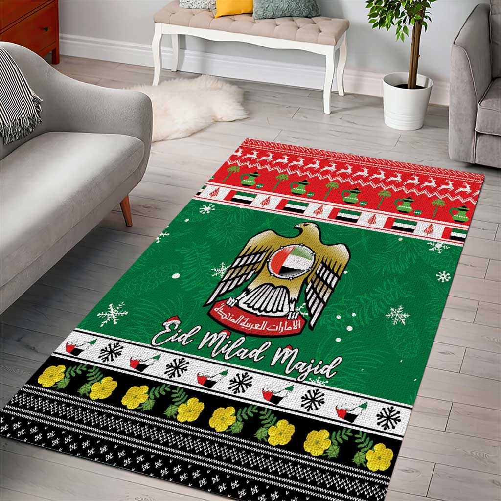 United Arab Emirates Christmas Area Rug Coat Of Arms Eid Milad Majid - Wonder Print Shop