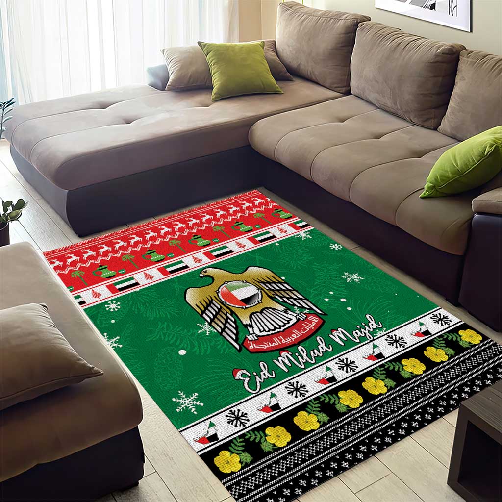 United Arab Emirates Christmas Area Rug Coat Of Arms Eid Milad Majid - Wonder Print Shop
