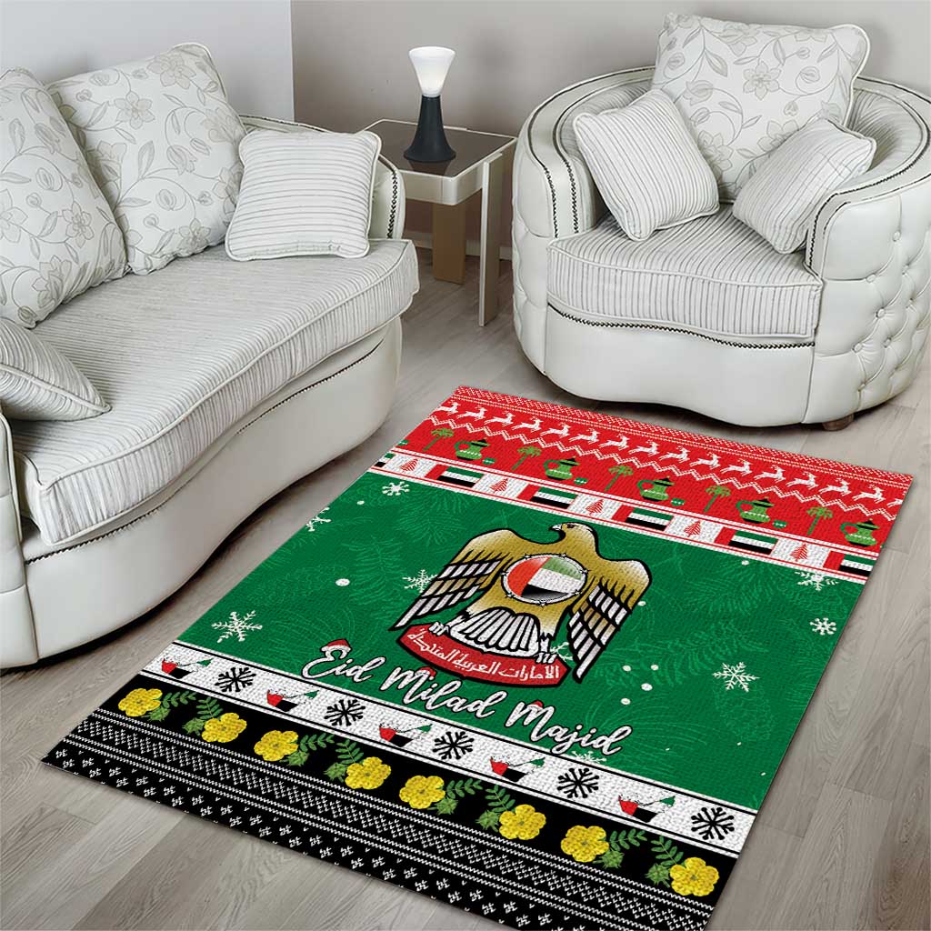 United Arab Emirates Christmas Area Rug Coat Of Arms Eid Milad Majid - Wonder Print Shop