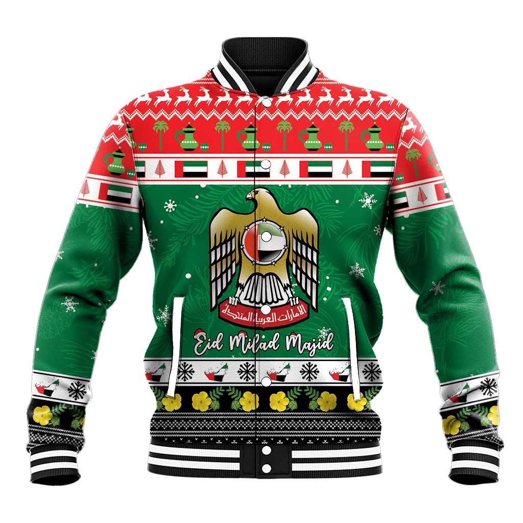 United Arab Emirates Christmas Baseball Jacket Coat Of Arms Eid Milad Majid - Wonder Print Shop