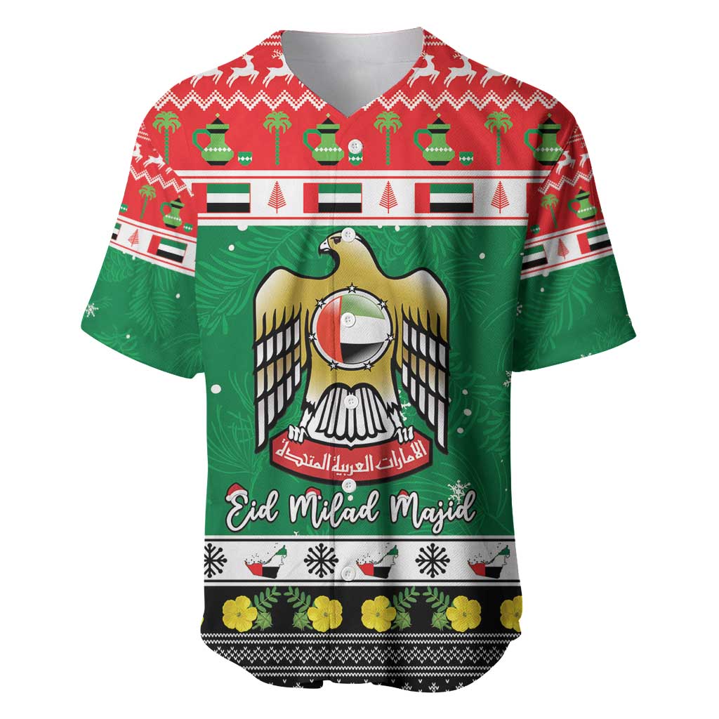 United Arab Emirates Christmas Baseball Jersey Coat Of Arms Eid Milad Majid - Wonder Print Shop