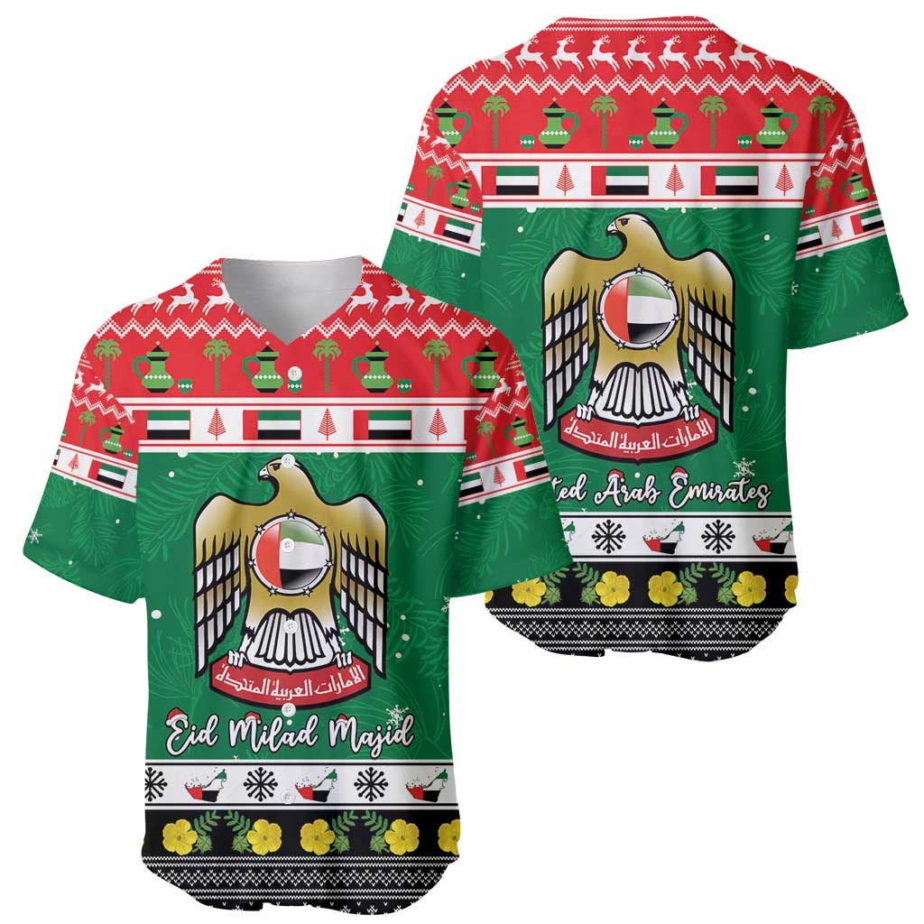United Arab Emirates Christmas Baseball Jersey Coat Of Arms Eid Milad Majid - Wonder Print Shop