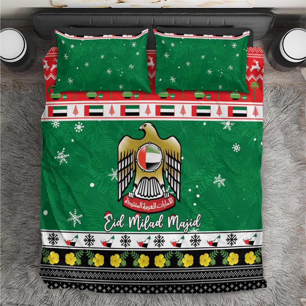 United Arab Emirates Christmas Bedding Set Coat Of Arms Eid Milad Majid - Wonder Print Shop