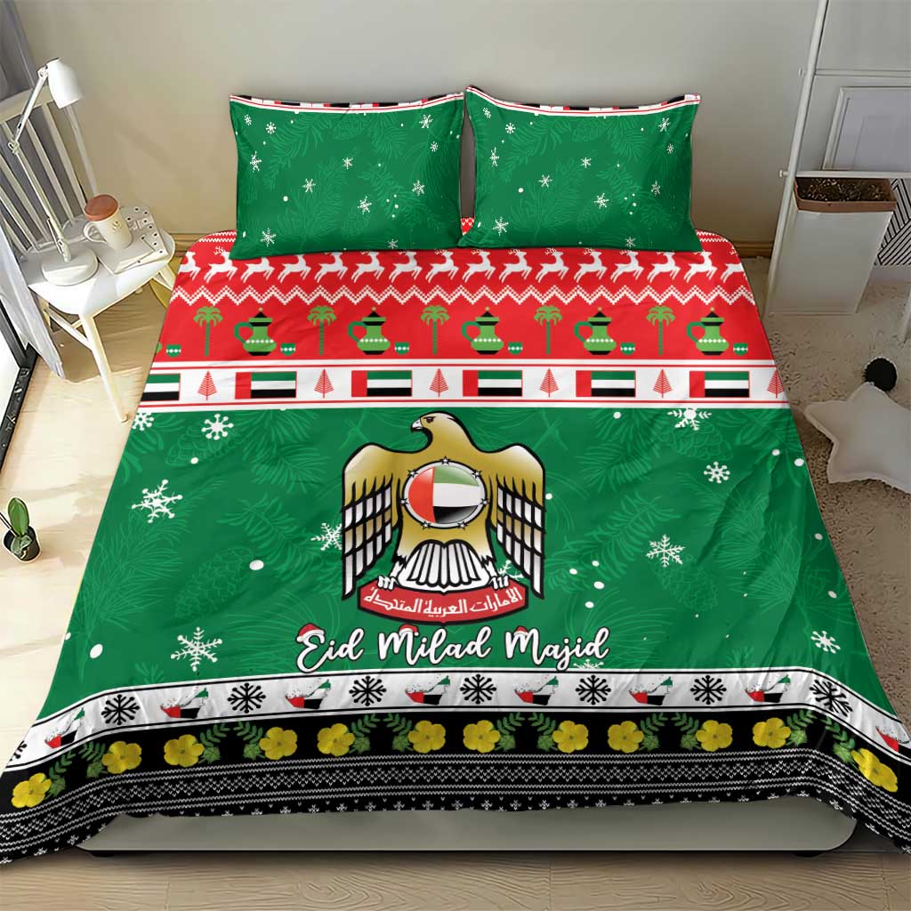 United Arab Emirates Christmas Bedding Set Coat Of Arms Eid Milad Majid - Wonder Print Shop