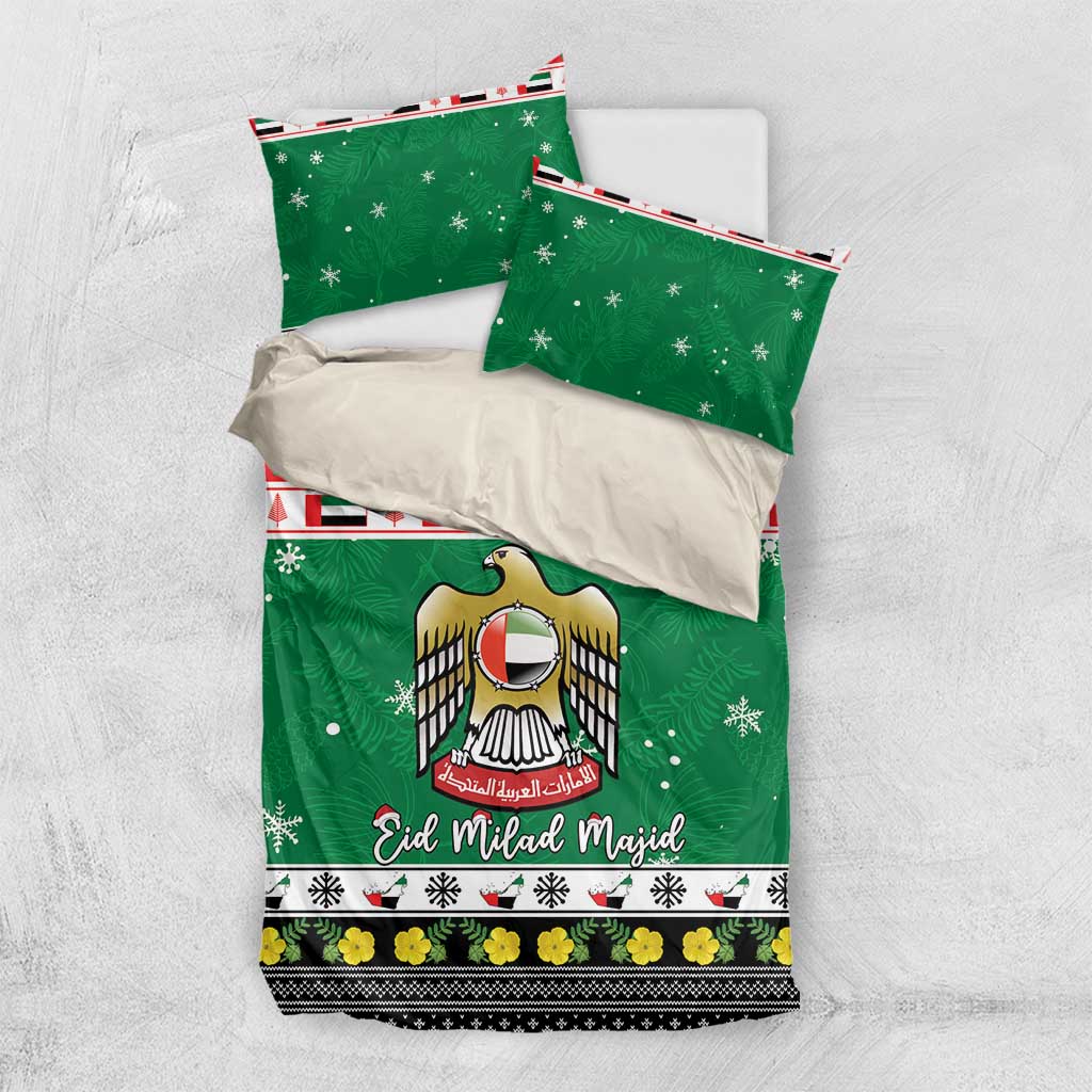 United Arab Emirates Christmas Bedding Set Coat Of Arms Eid Milad Majid - Wonder Print Shop