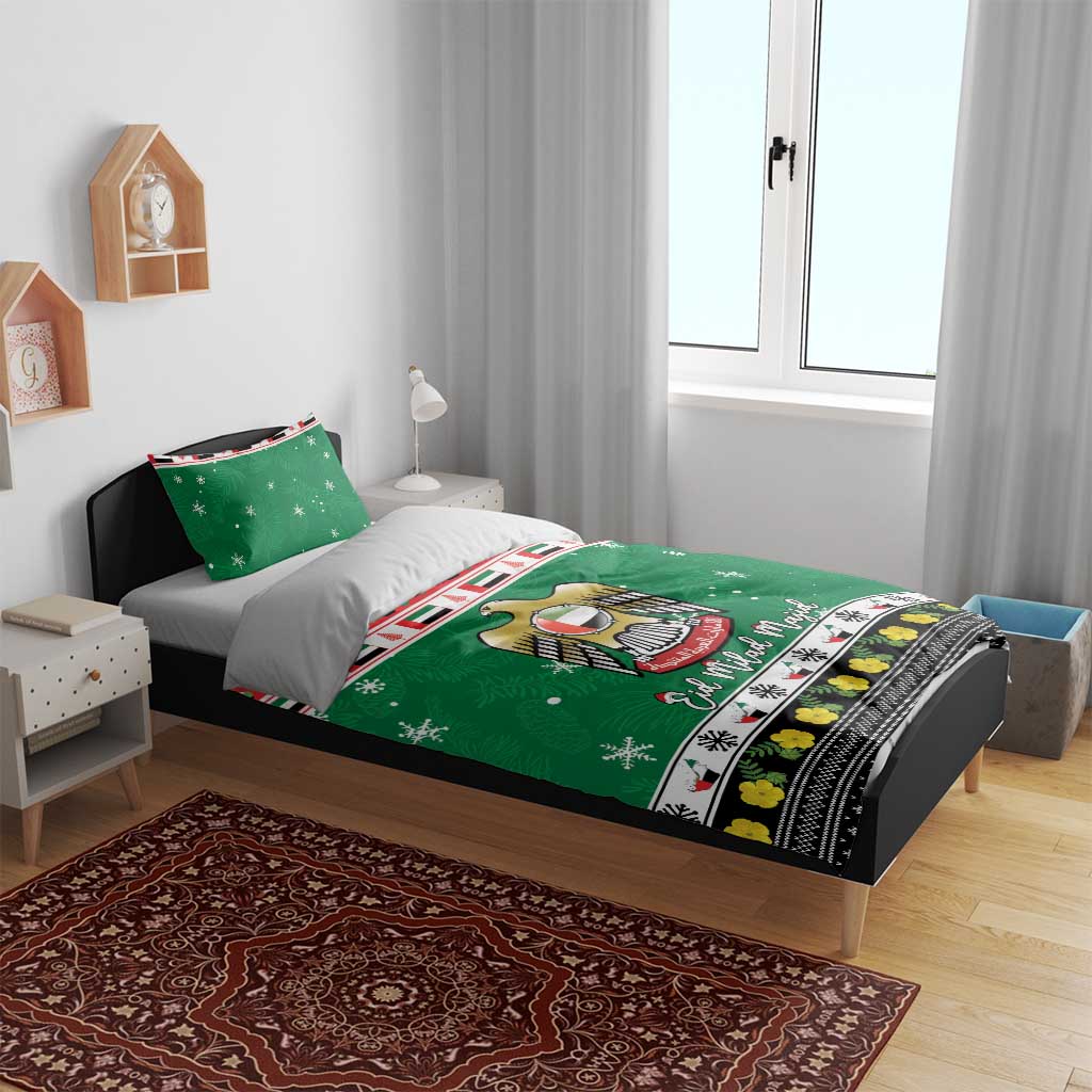 United Arab Emirates Christmas Bedding Set Coat Of Arms Eid Milad Majid - Wonder Print Shop