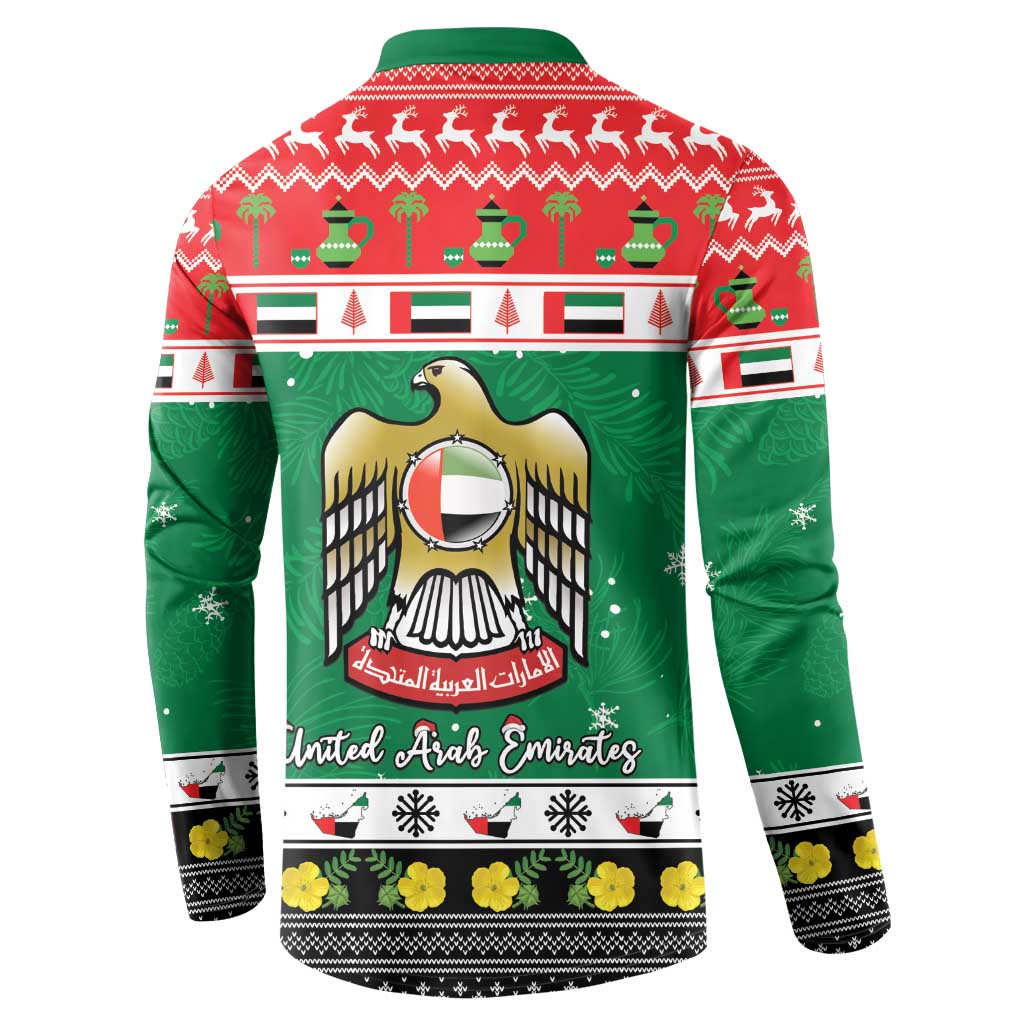 United Arab Emirates Christmas Button Sweatshirt Coat Of Arms Eid Milad Majid - Wonder Print Shop